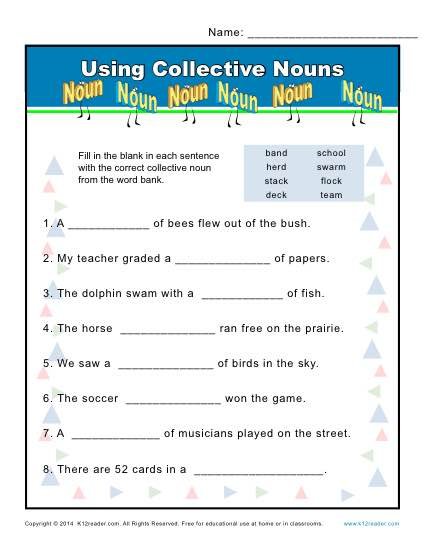 Collective Noun Worksheets