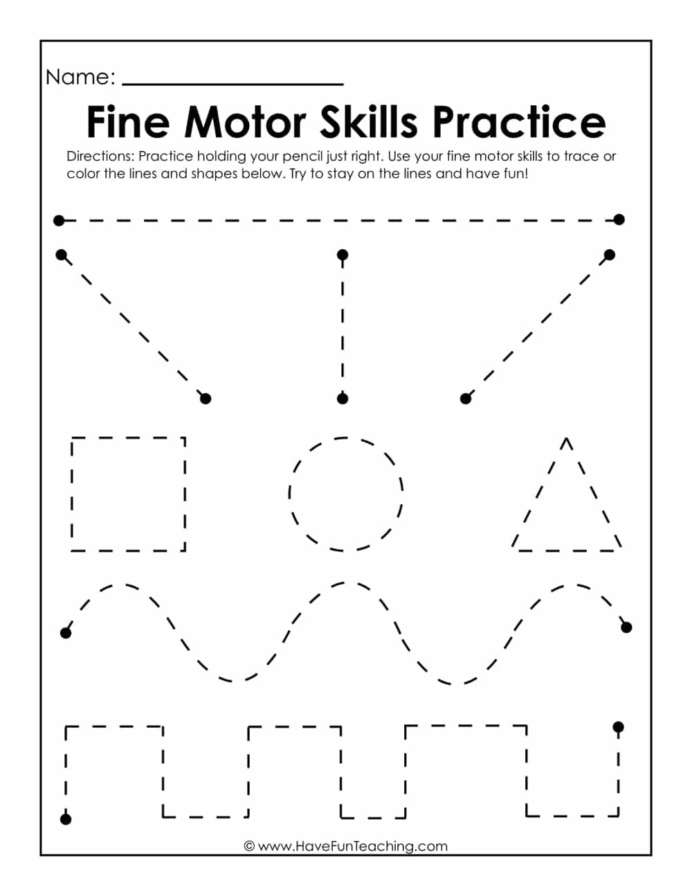 Fine Motor Skills Practice Worksheet  Have Fun Teaching
