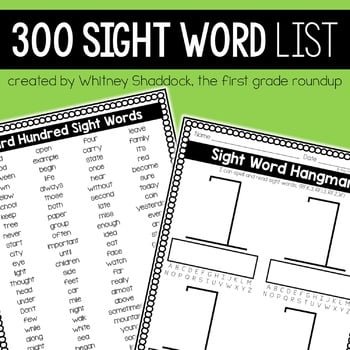 Fry  Sight Word List And Activities