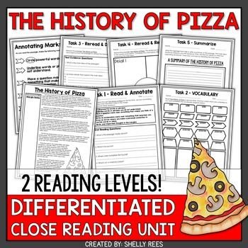 Pizza Reading Passage And Comprehension Worksheets