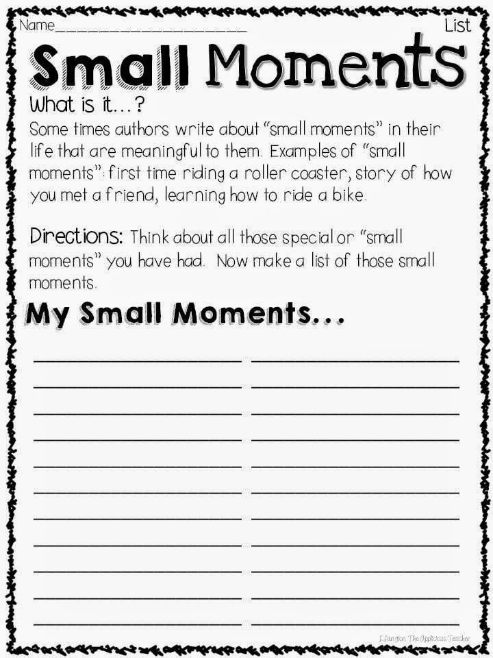 The Applicious Teacher Small Moments For Big Impact In Writings
