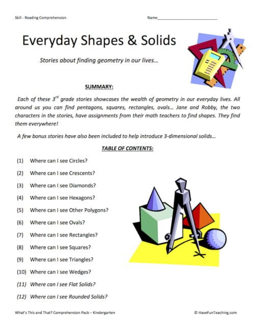 Third Grade Shapes Worksheets  Have Fun Teaching