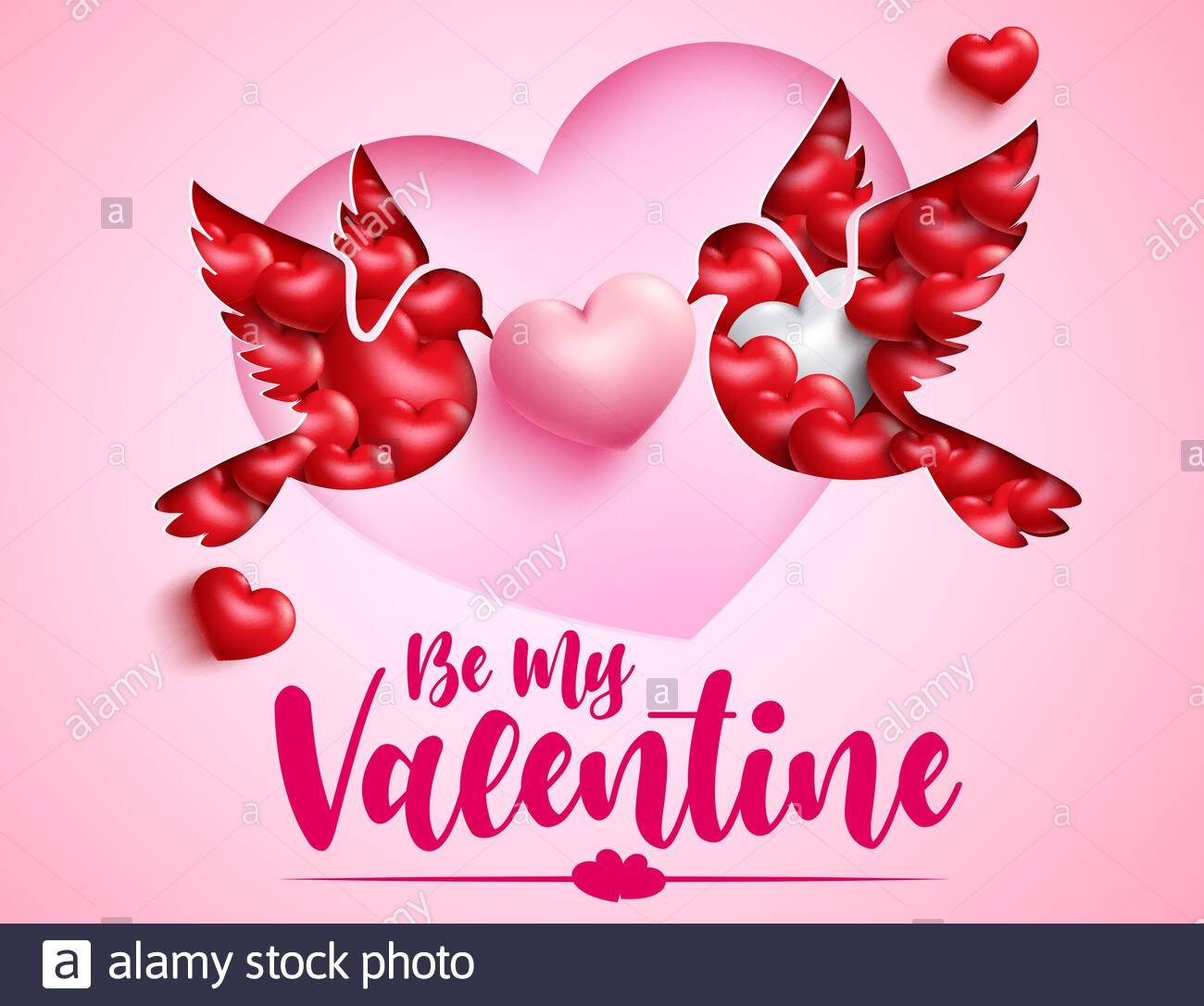 Valentines Dove Vector Background Design Happy Valentines Day