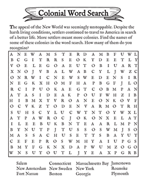 Colonial Word Search