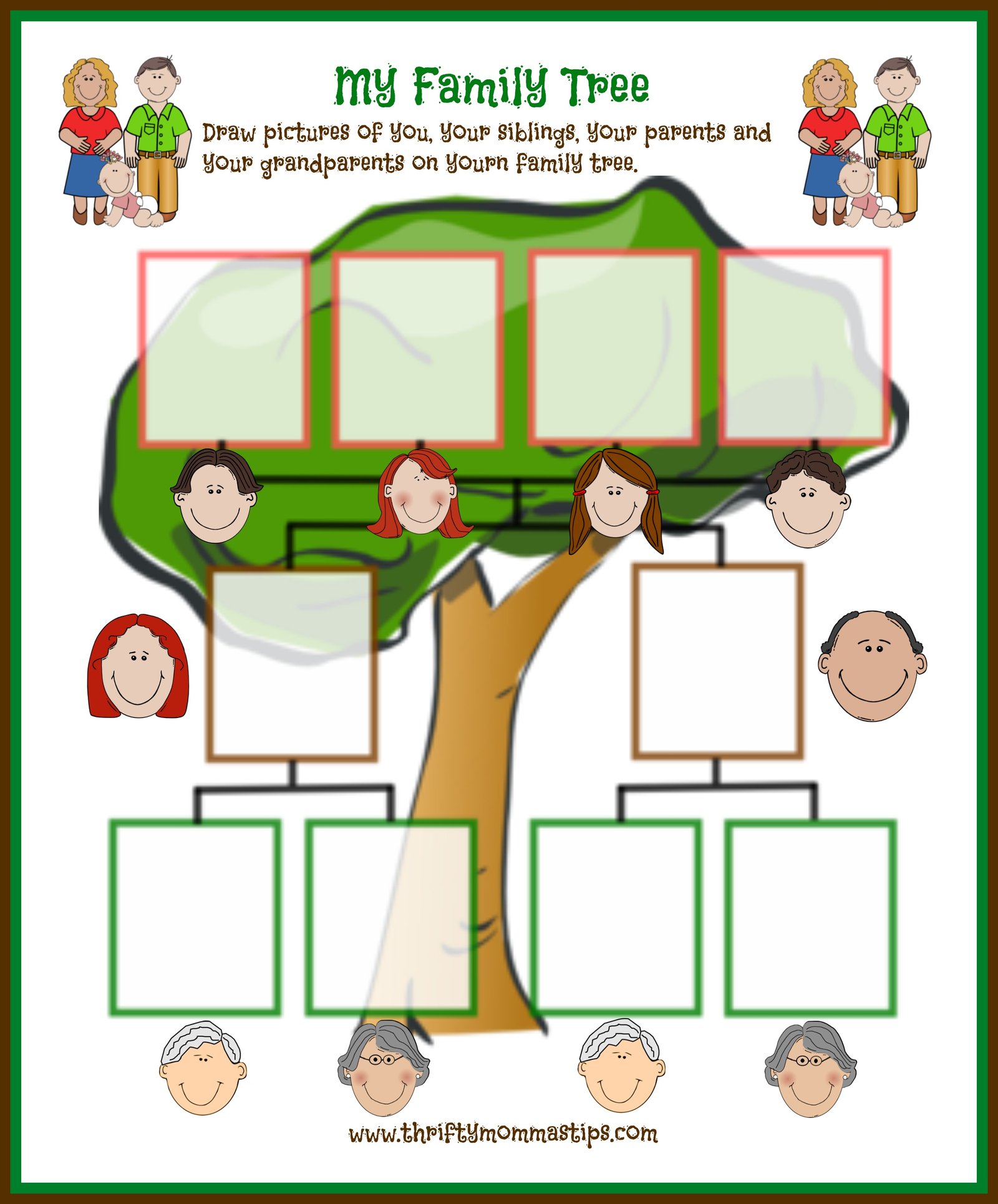 Easy Family Tree Printable For Traditional Families