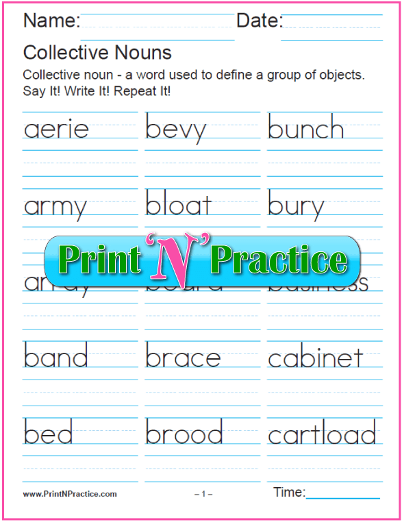 Noun Worksheets  Common And Proper  Abstract  Collective  Plural