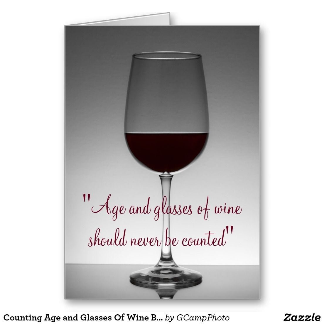 Counting Age And Glasses Of Wine Birthday Card Greeting Card
