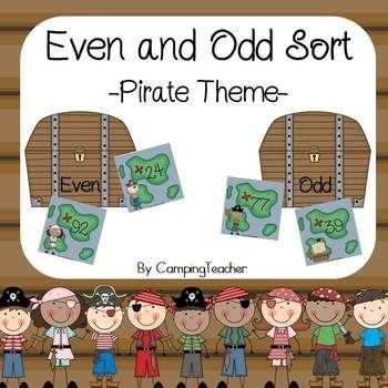 Even And Odd Sort Math Center Pirate Theme