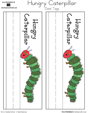 Hungry Caterpillar Nameplates  Desk Tags