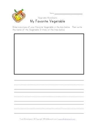 My Favorite Vegetable Worksheet