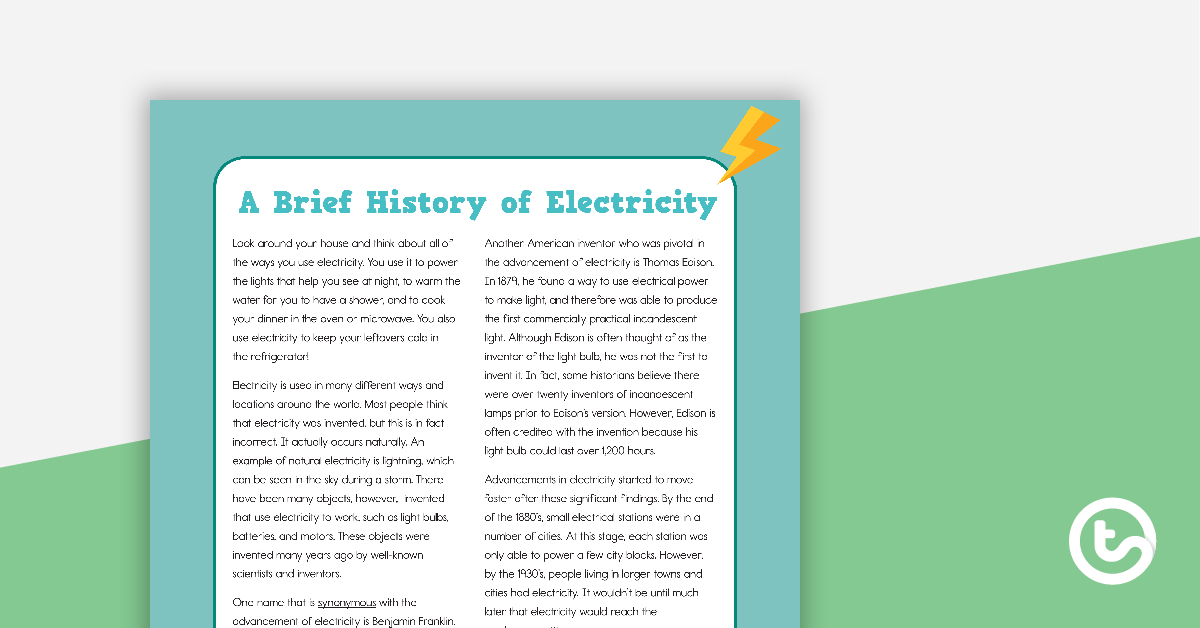 A Brief History Of Electricity