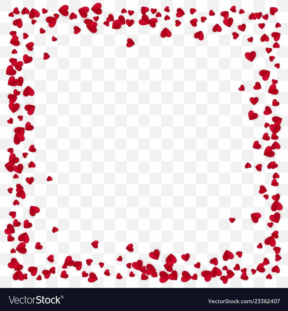 Red Paper Heart Frame Background Valentines Day Vector Image