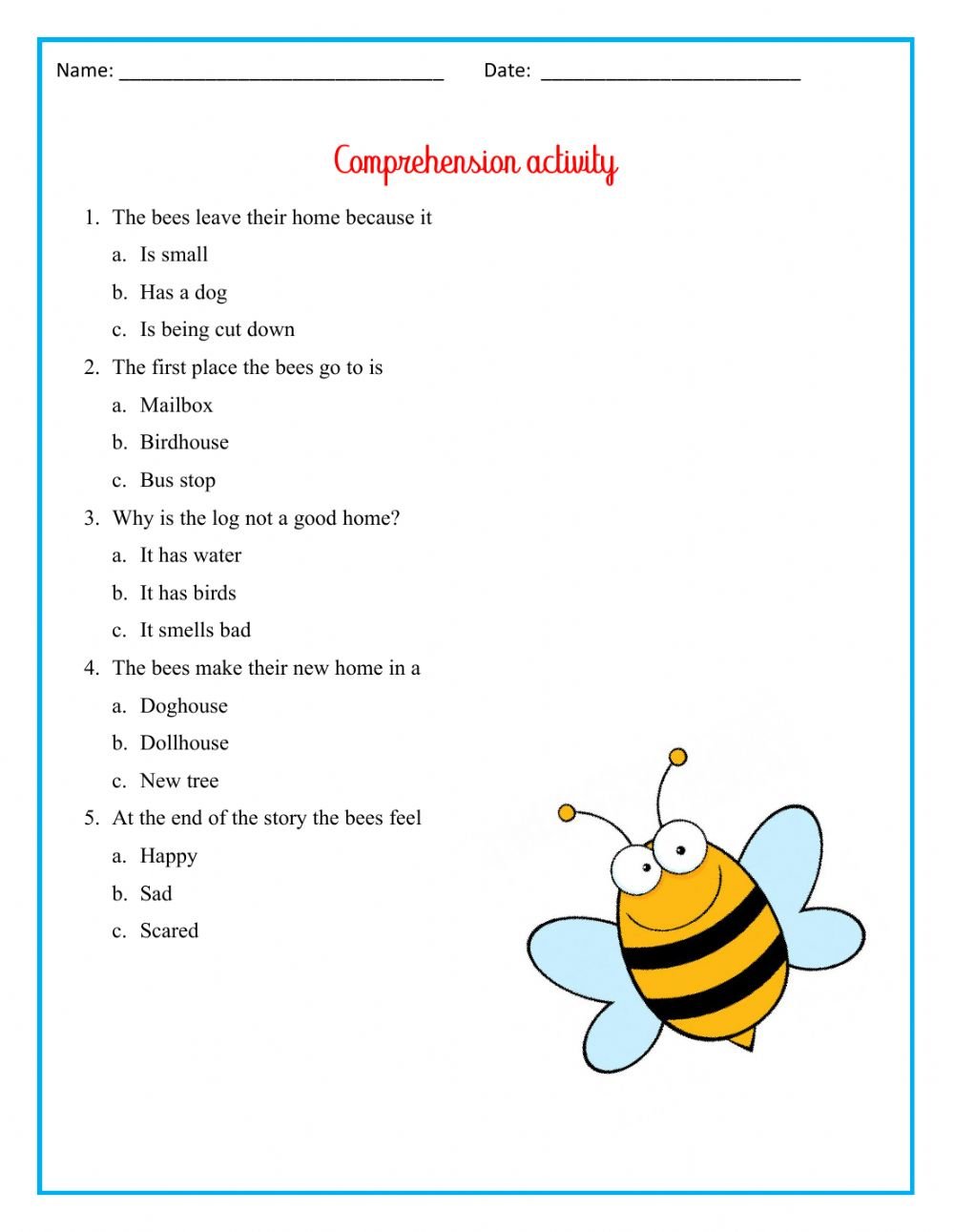These Bees Worksheet