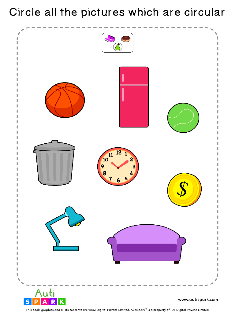 Circle The Round Objects Free Sorting Worksheet Circle The Round Objects Free Sorting Worksheet
