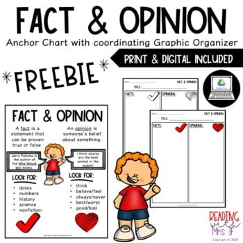 Fact And Opinion Graphic Organizer   Worksheets