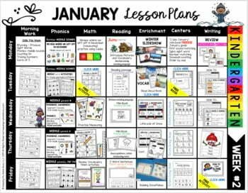 Free January Lesson Plans For Kindergarten