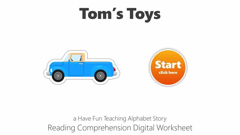 Letter T Toms Toys Reading Comprehension Digital Worksheet