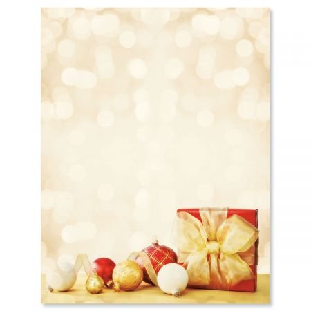 Red And Gold Gift Christmas Letter Papers
