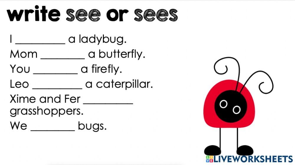 See And Sees Worksheet