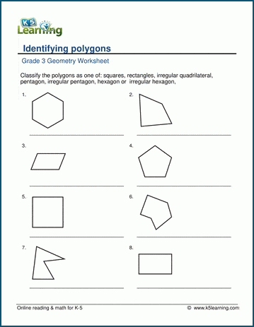 Types Of Polygons Worksheets