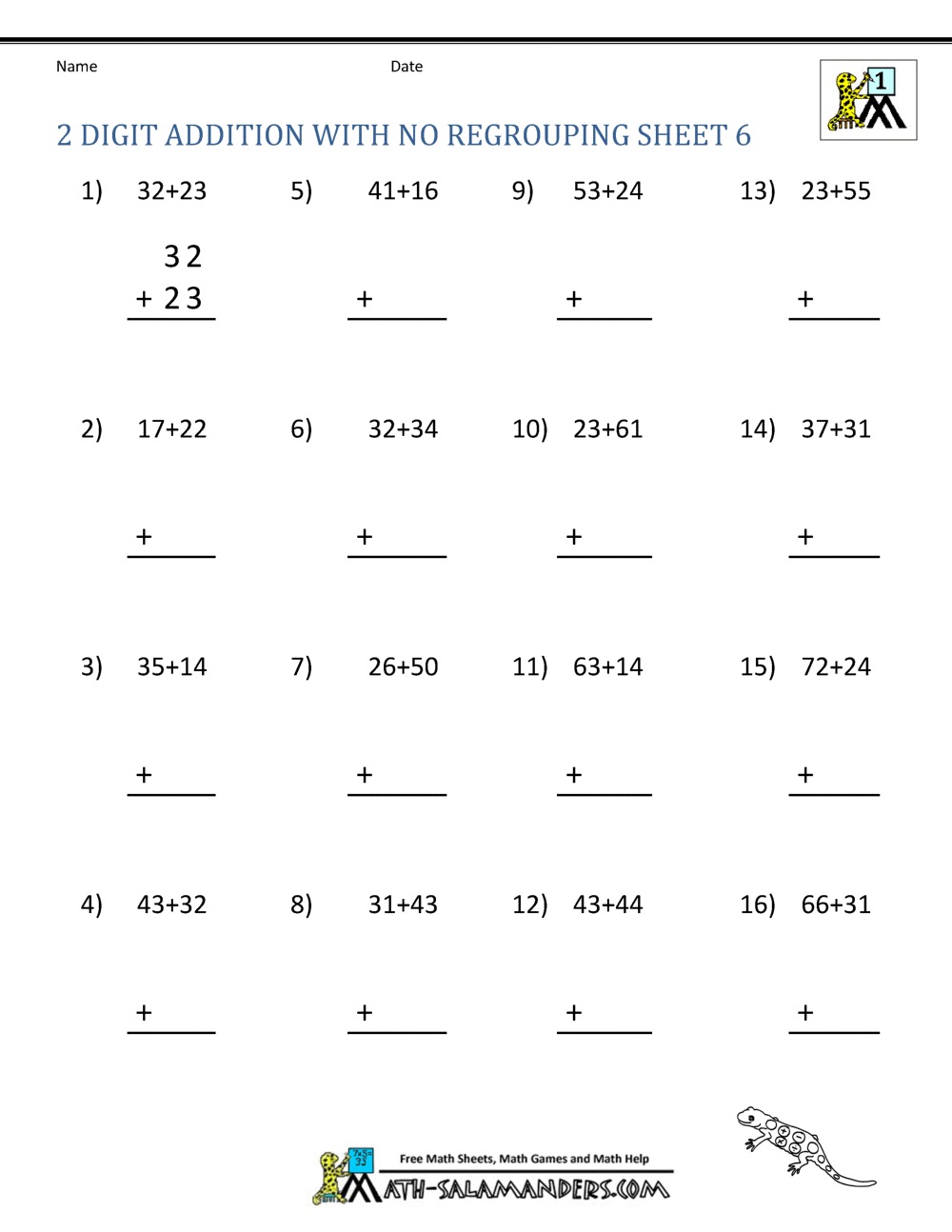 2 Digit Addition With Regrouping Pdf - Worksheet 2nd Grade ...