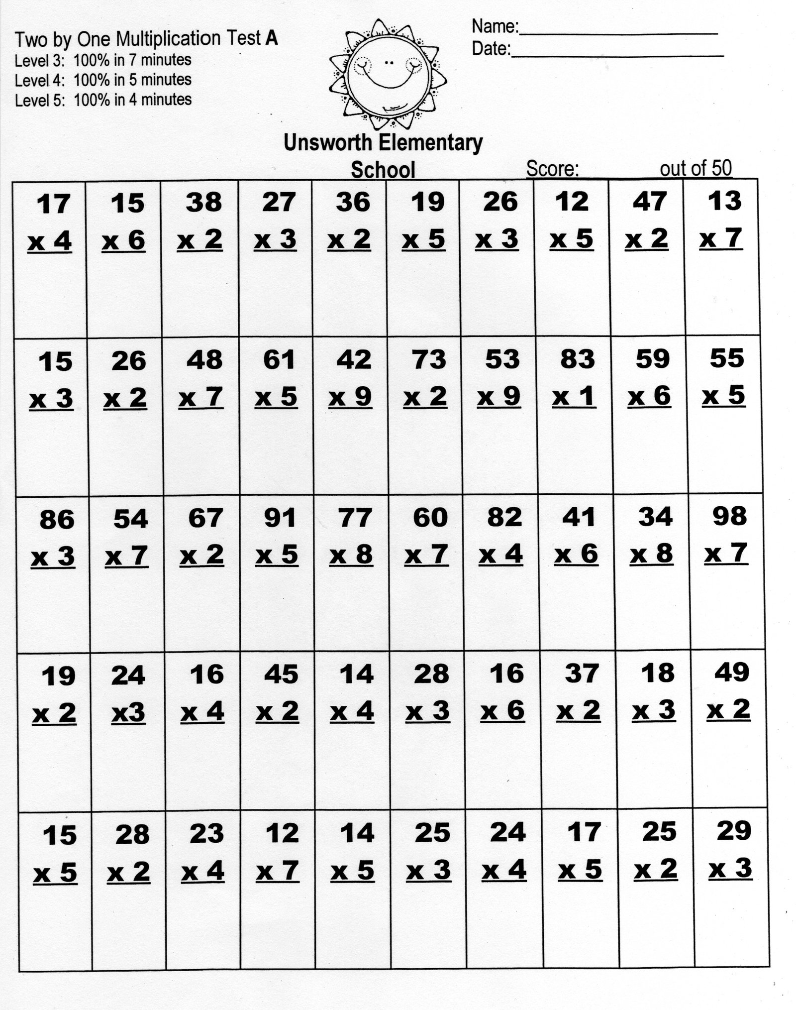 Digit By  Digit Multiplication Worksheets Common Core