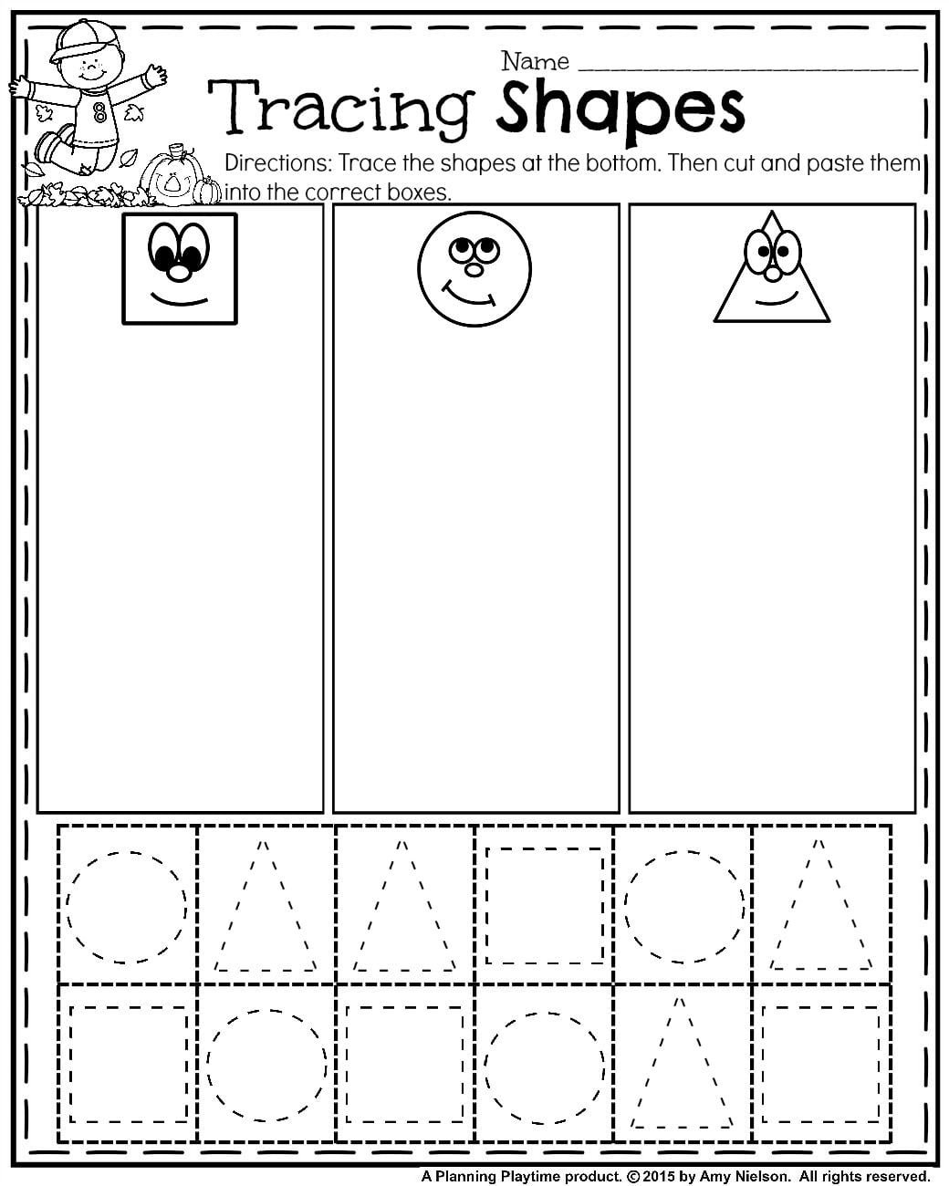 October Preschool Worksheets - Planning Playtime | Shapes ...