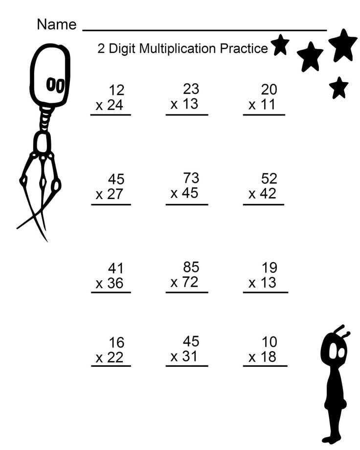 Digit By  Digit Multiplication Worksheets Pdf