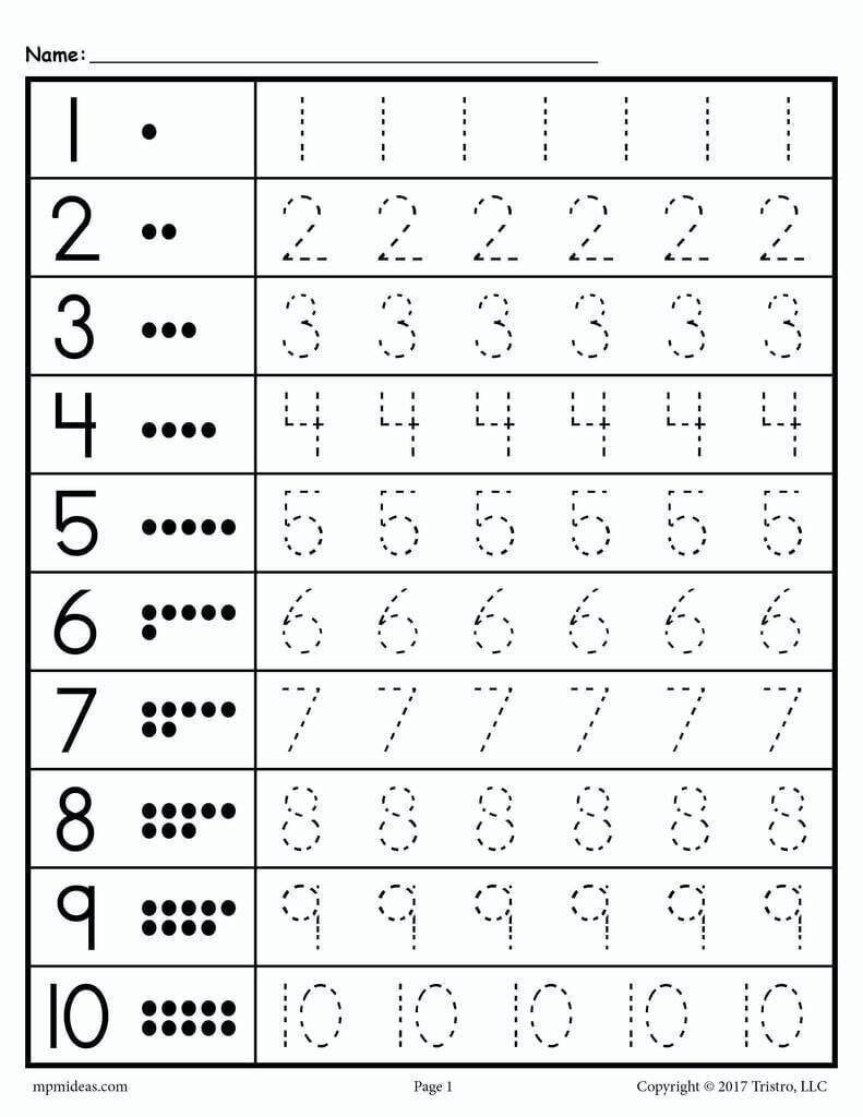 Tracing Worksheets Numbers 1-20! – SupplyMe