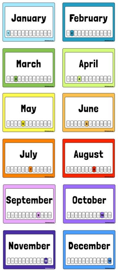 Free Printable Months of the Year Flashcards | Months in a ...