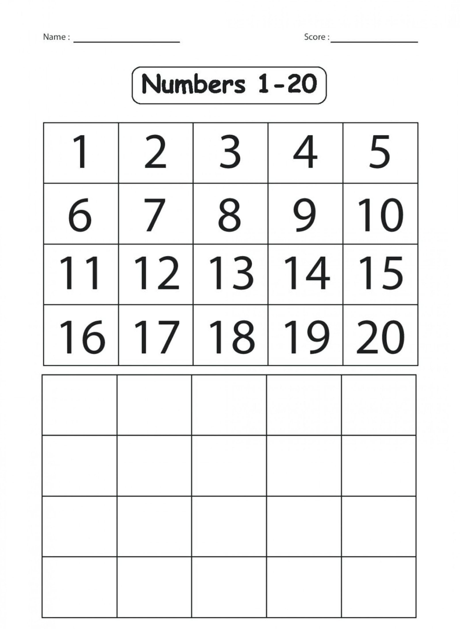 Tracing Numbers Worksheets 1-20 | NumbersWorksheet.com