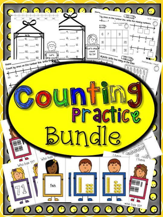 Complete Set For Counting Practice Flashcards With Numerals