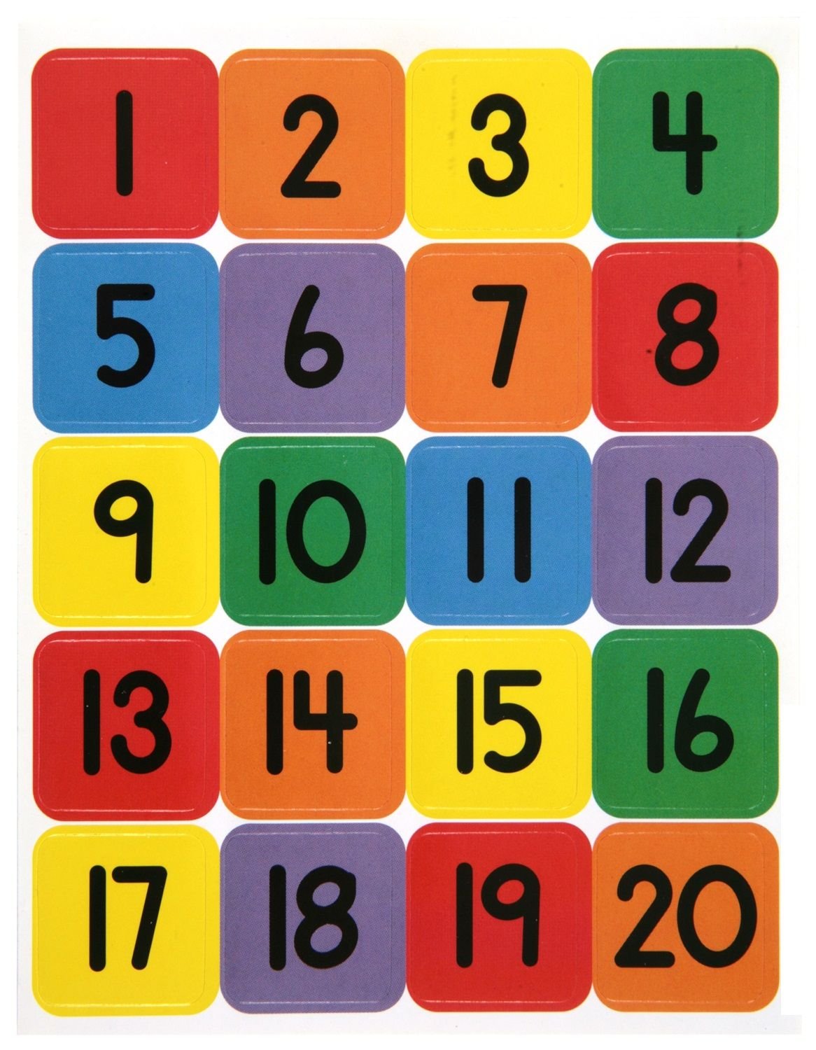 1-20 Number Chart For Preschool