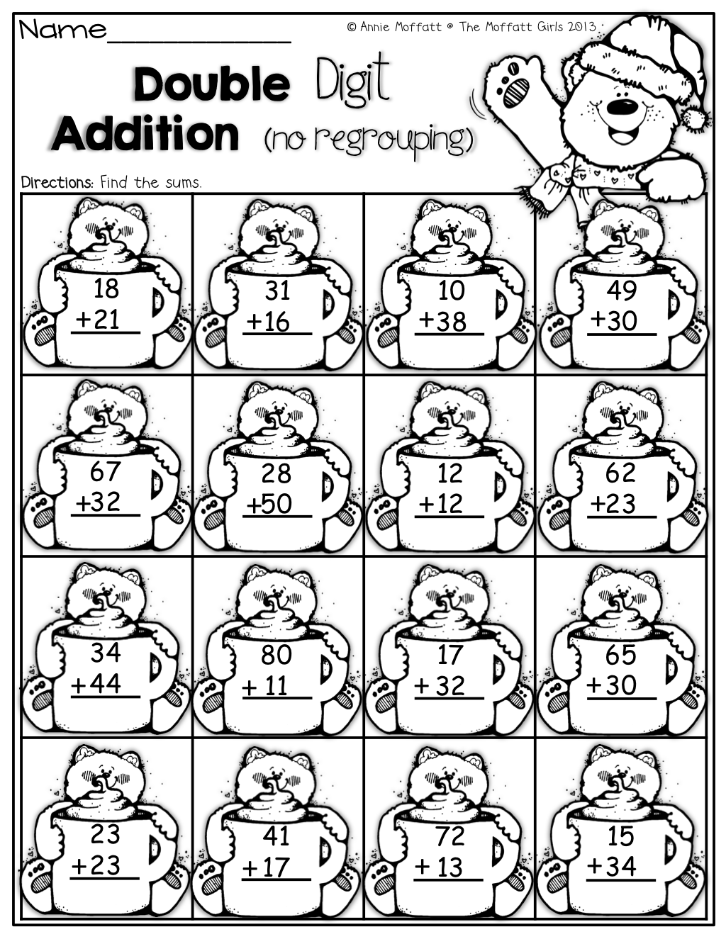 Double Digit Addition with no regrouping! | 1st Grade ...