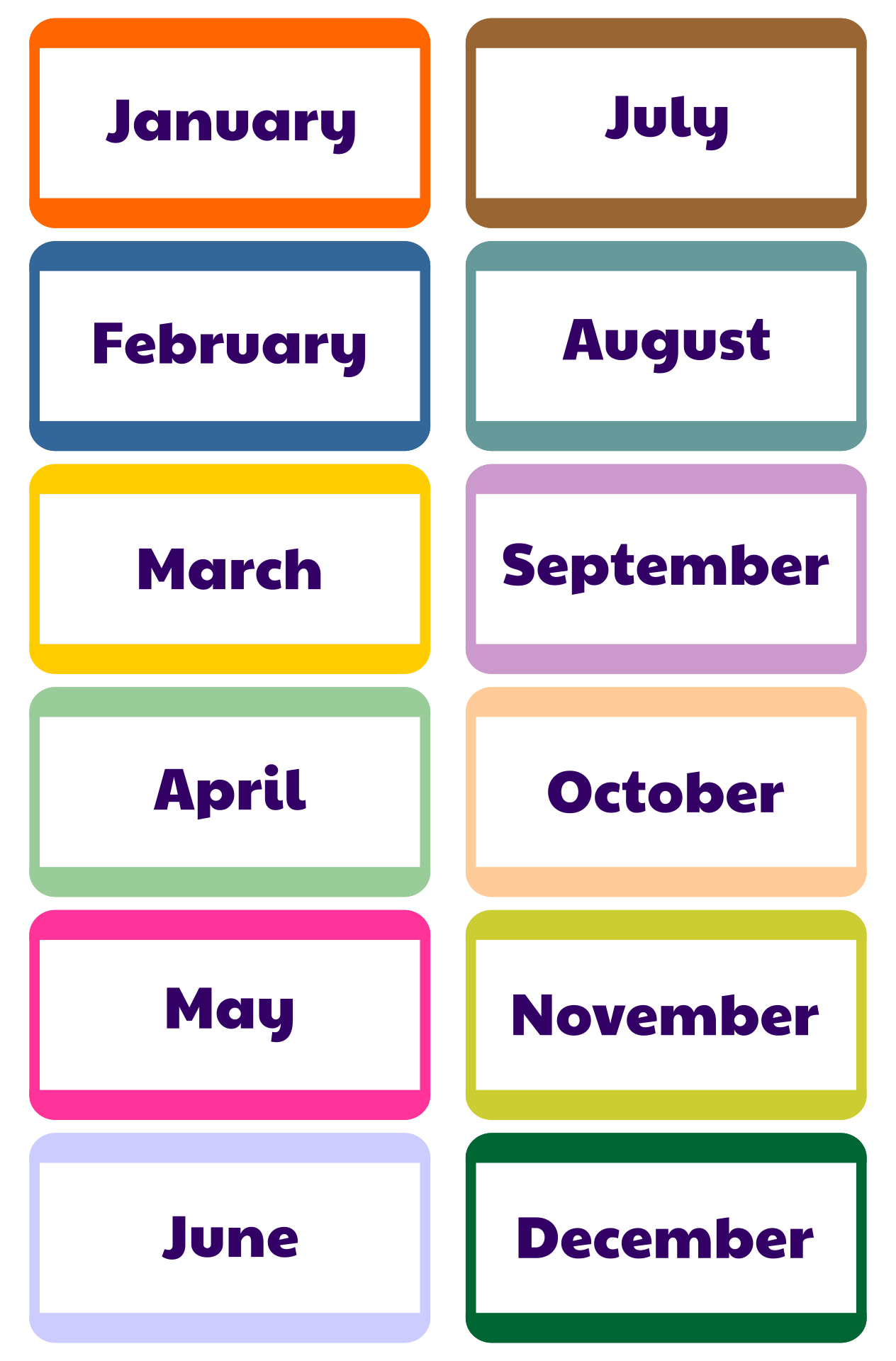 7 Best Images of Printable Months Of Year Cards - Free ...