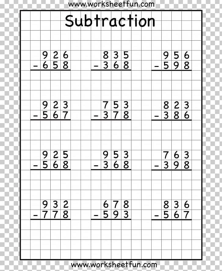 Digit With Regrouping Subtraction Worksheets