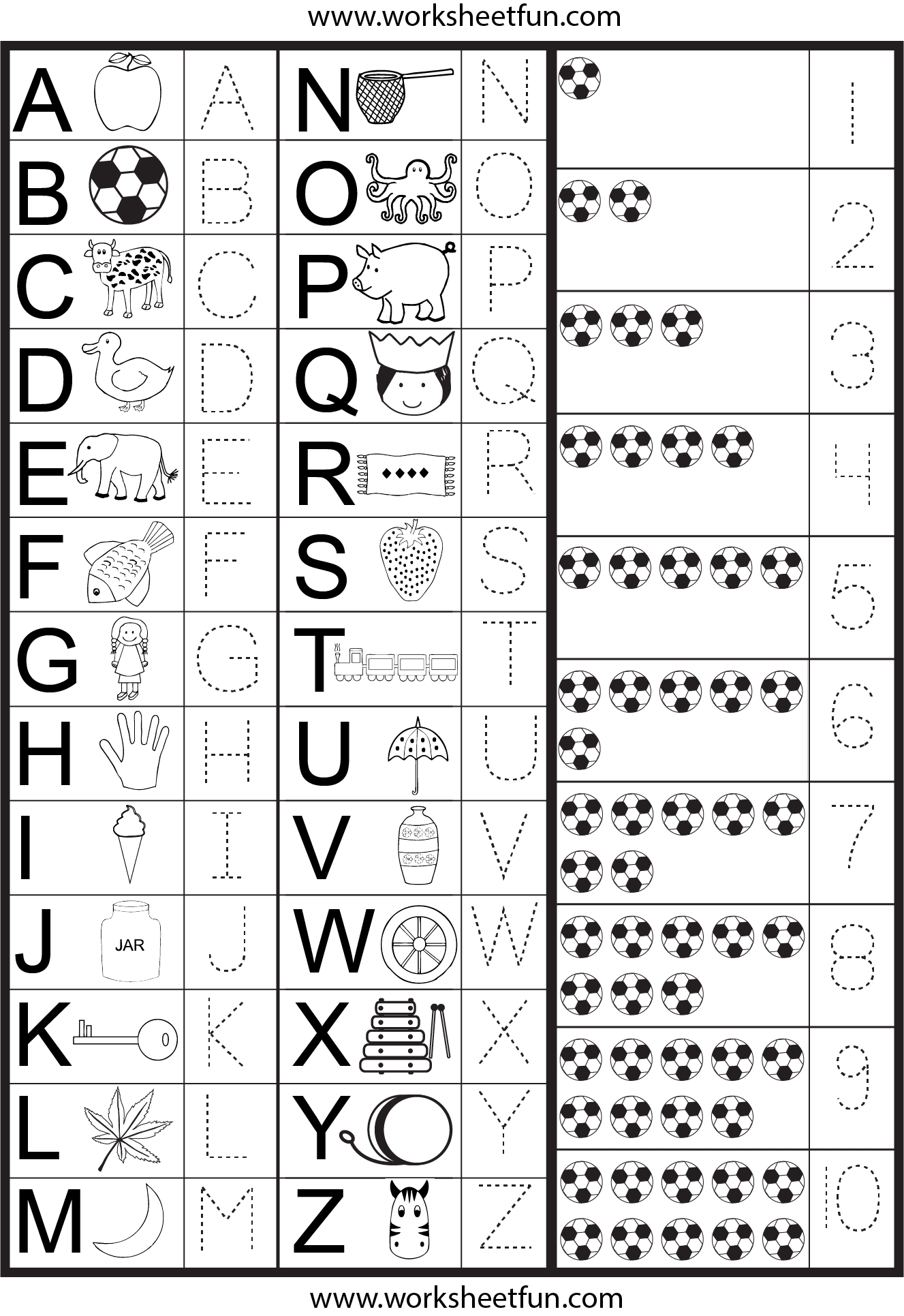 Letters And Numbers Tracing Worksheet / FREE Printable ...
