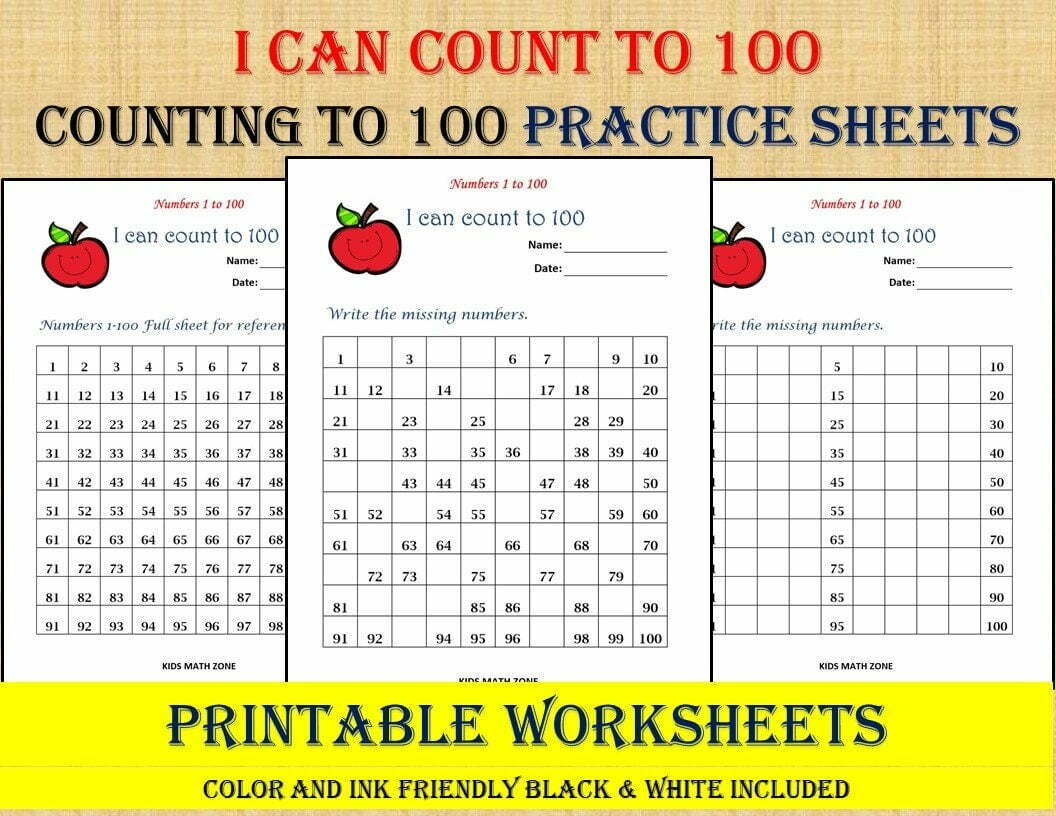 Missing Numbers  To   Printable Worksheets Pdf