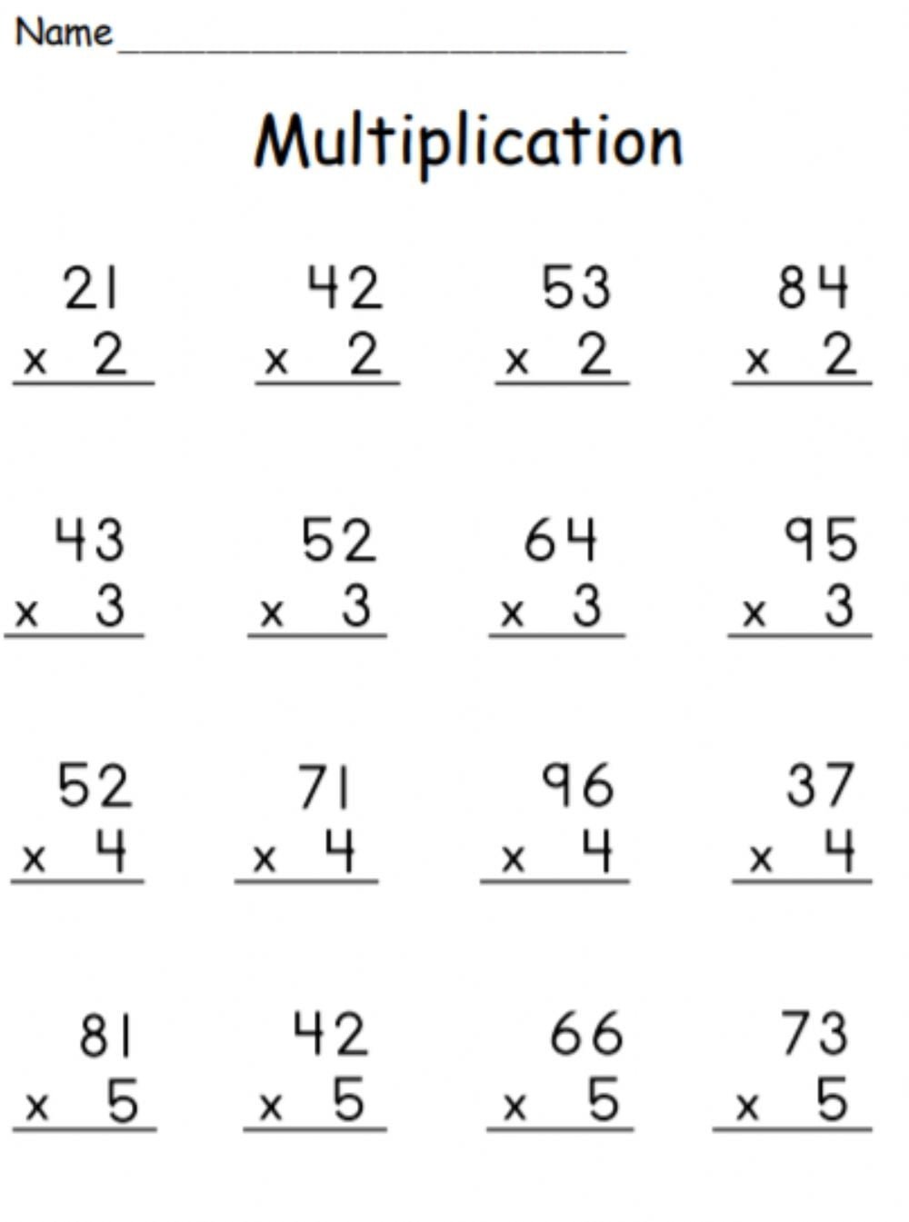2 Digit By 2 Digit Multiplication Worksheets With Answers ...