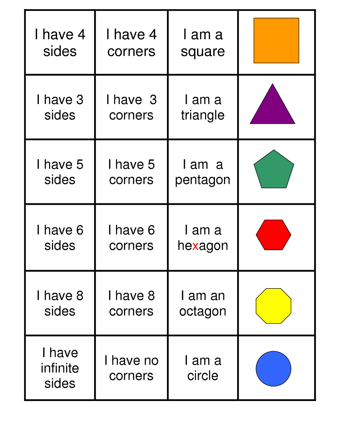 Shapes And Sides Worksheets To Print