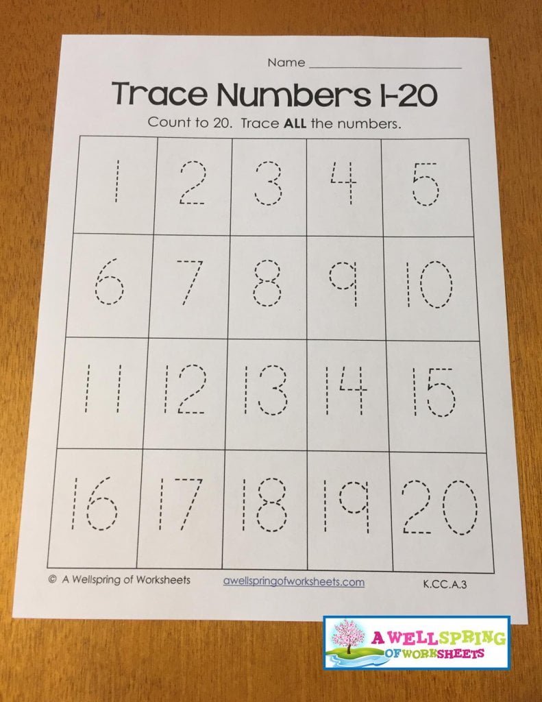 Tracing Numbers 1-20 Worksheets Blog Post | A Wellspring ...
