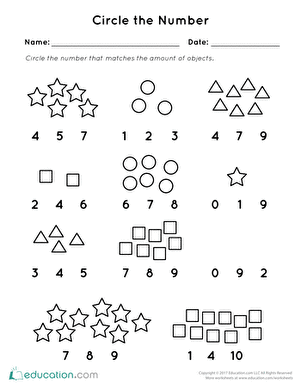 Browse Printable Preschool Math Worksheets