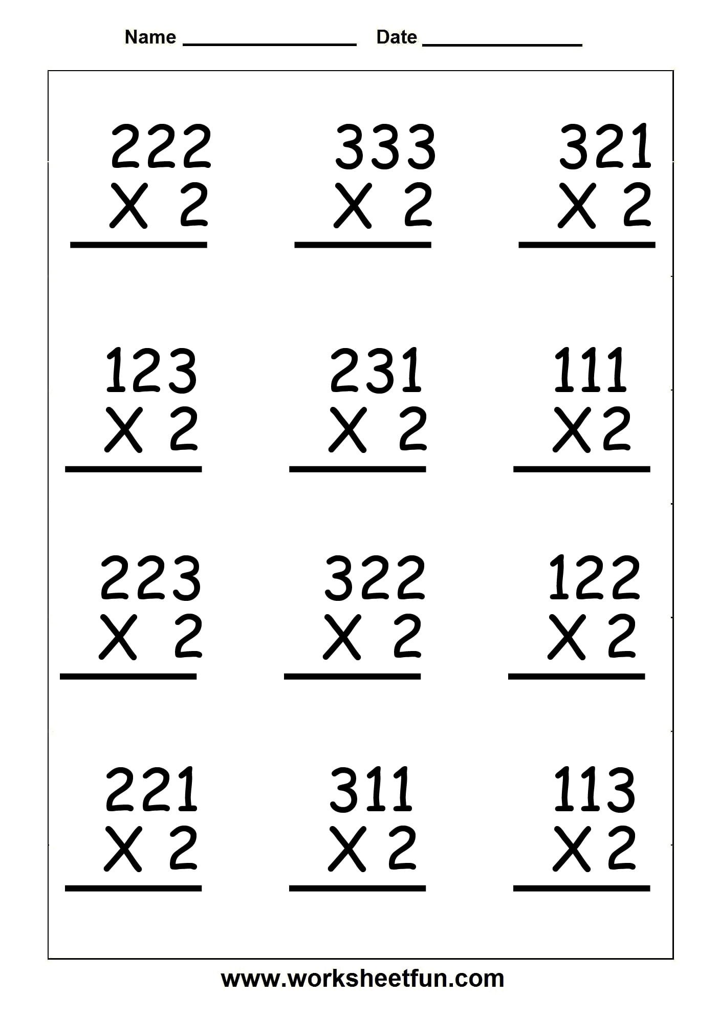 Digit By 1 Digit Multiplication Worksheets Printable