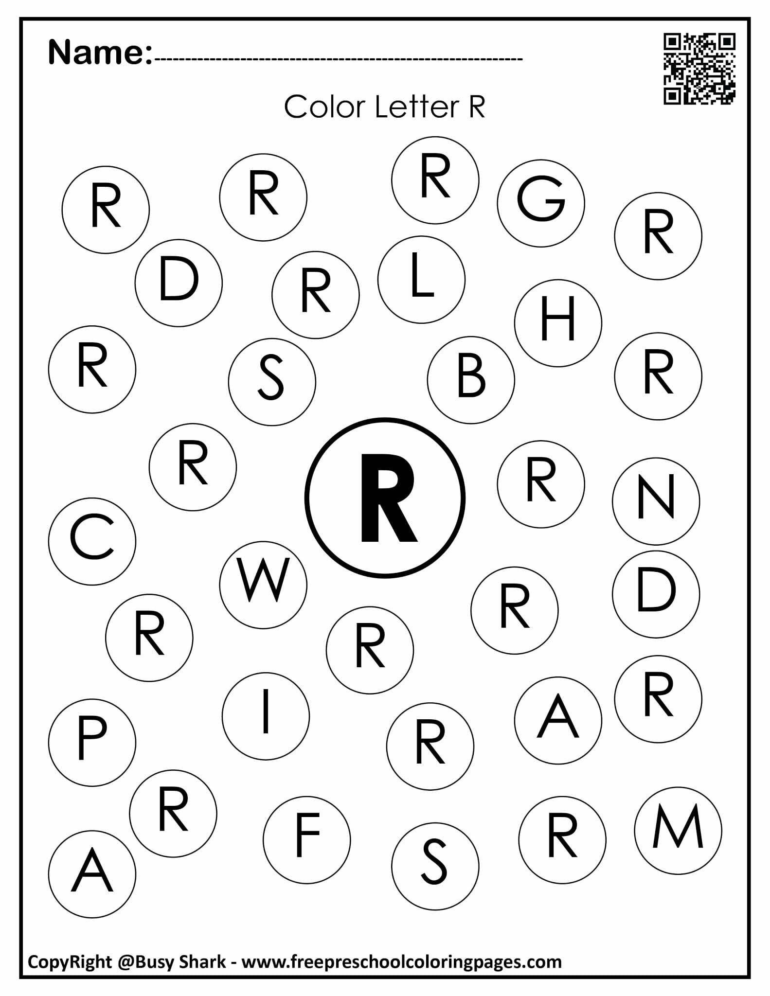 Letter R  Free Dot Markers Coloring Pages