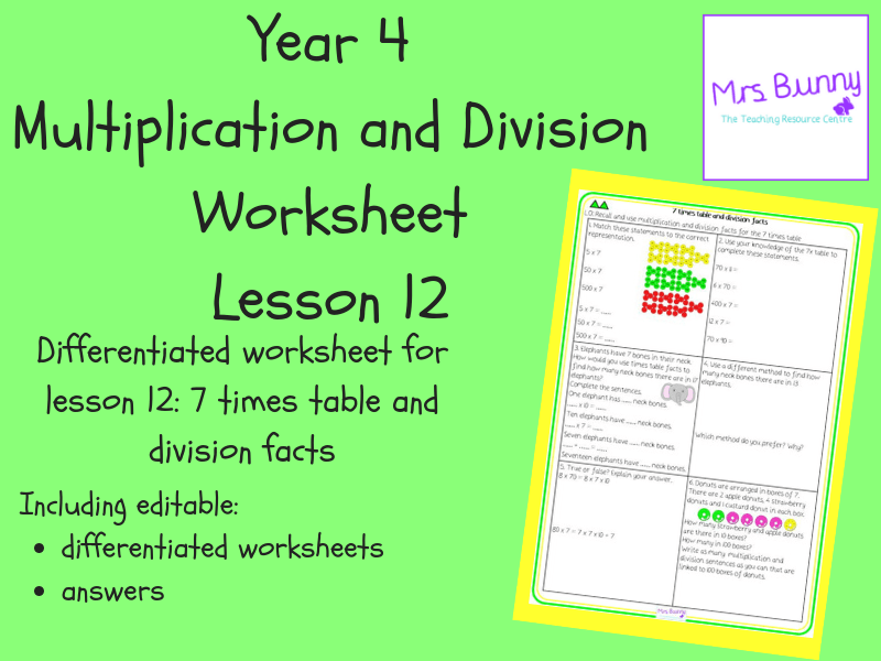 Multiplication And Division  Times Table And Division Facts