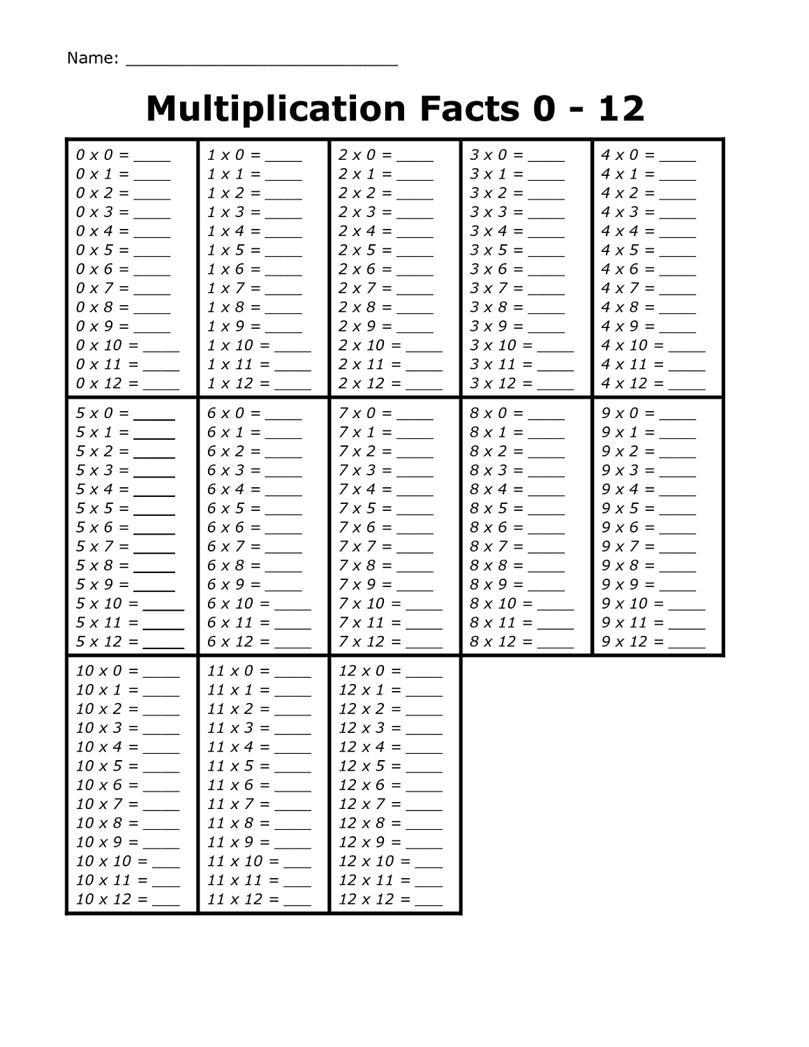 Worksheet. Multiplication Worksheets 1-12. Grass Fedjp Worksheet Study Site