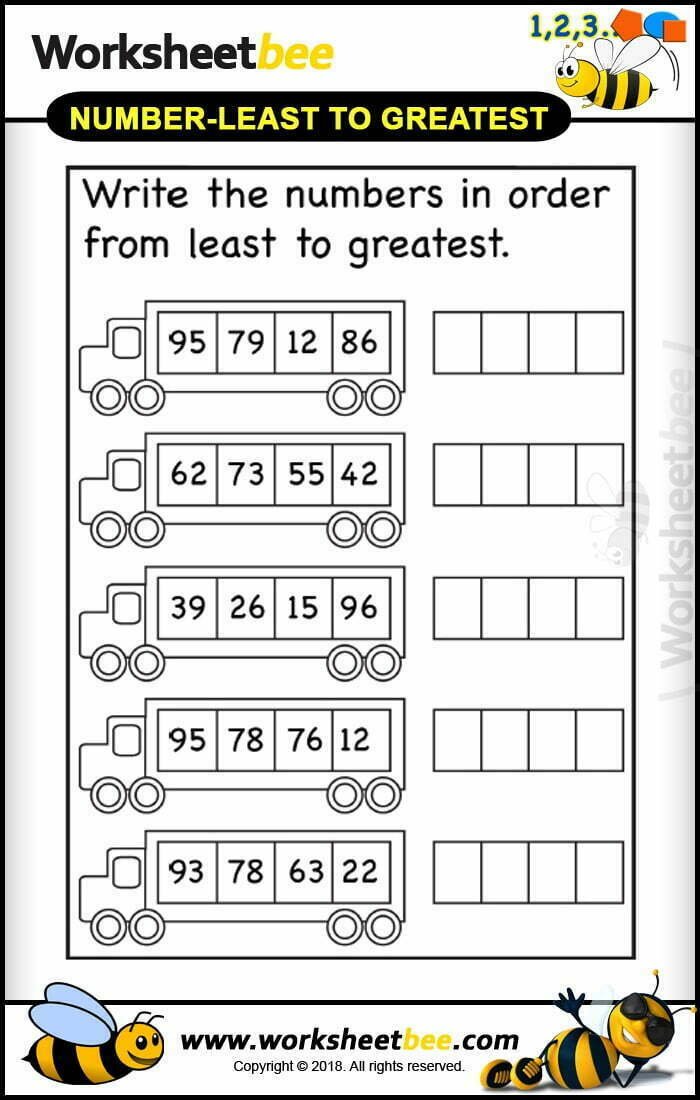 Arranging Numbers From Least To Greatest Worksheet Grade 4