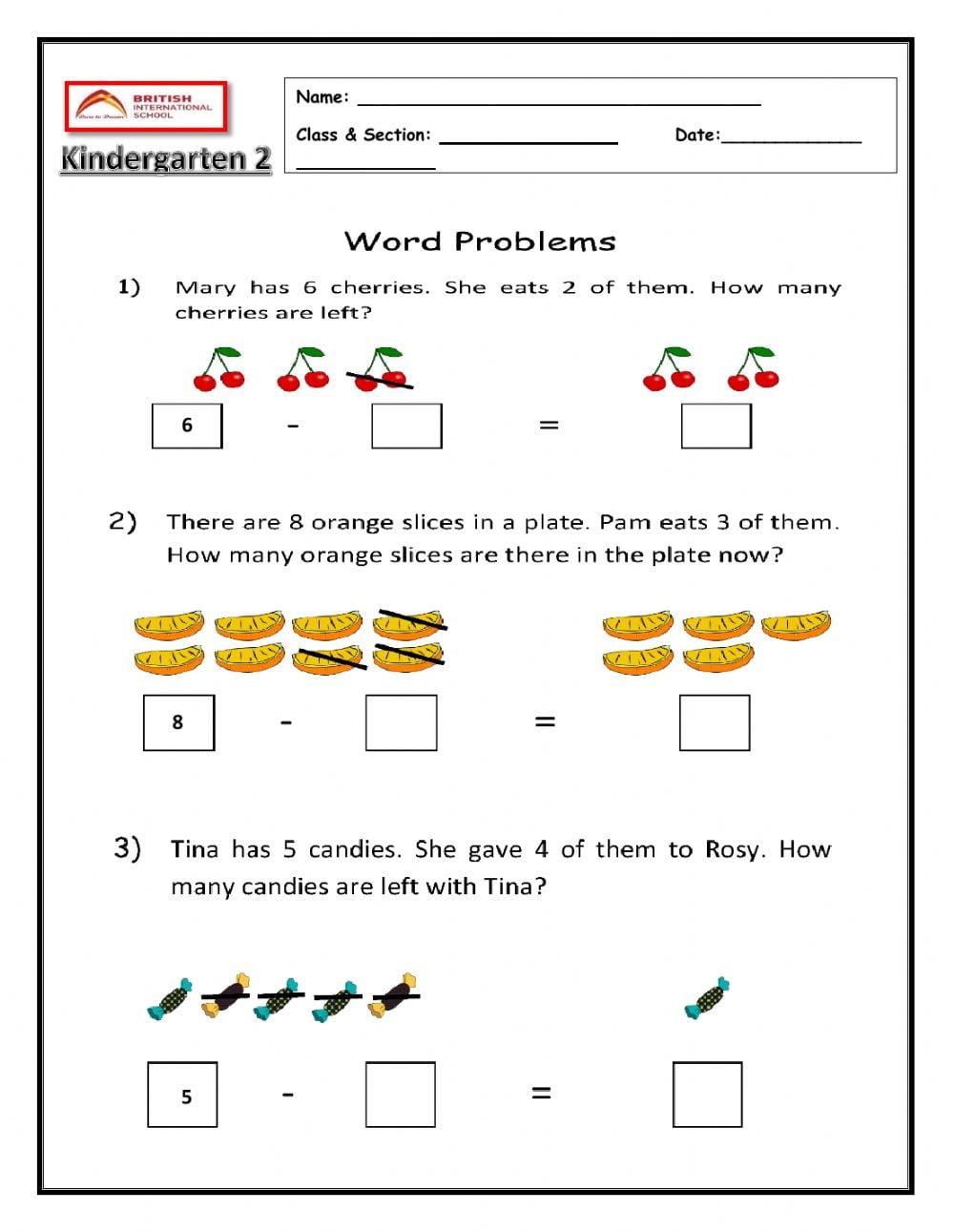 Solve Subtraction Word Problems Worksheets - WorksheetsCity