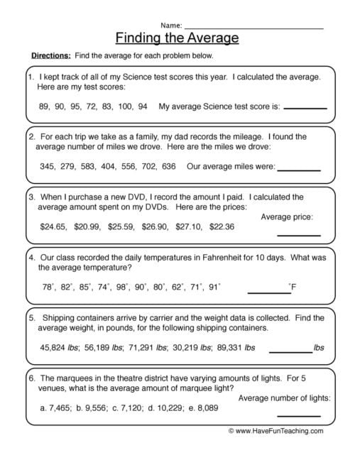 Finding The Average To Hundred Thousands Worksheets WorksheetsCity