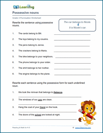 Apostrophe With Possessives Worksheets WorksheetsCity